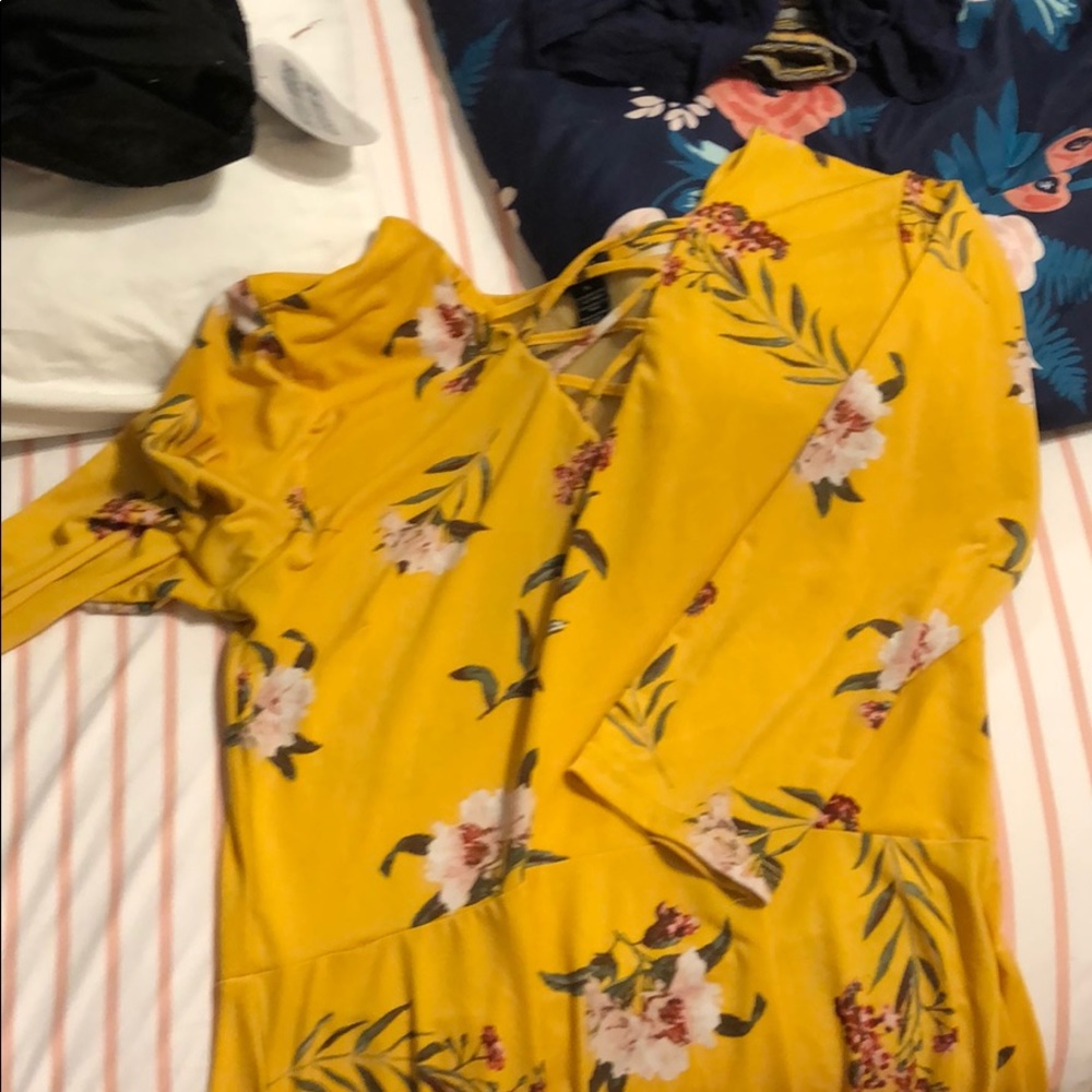 yellow floral dress